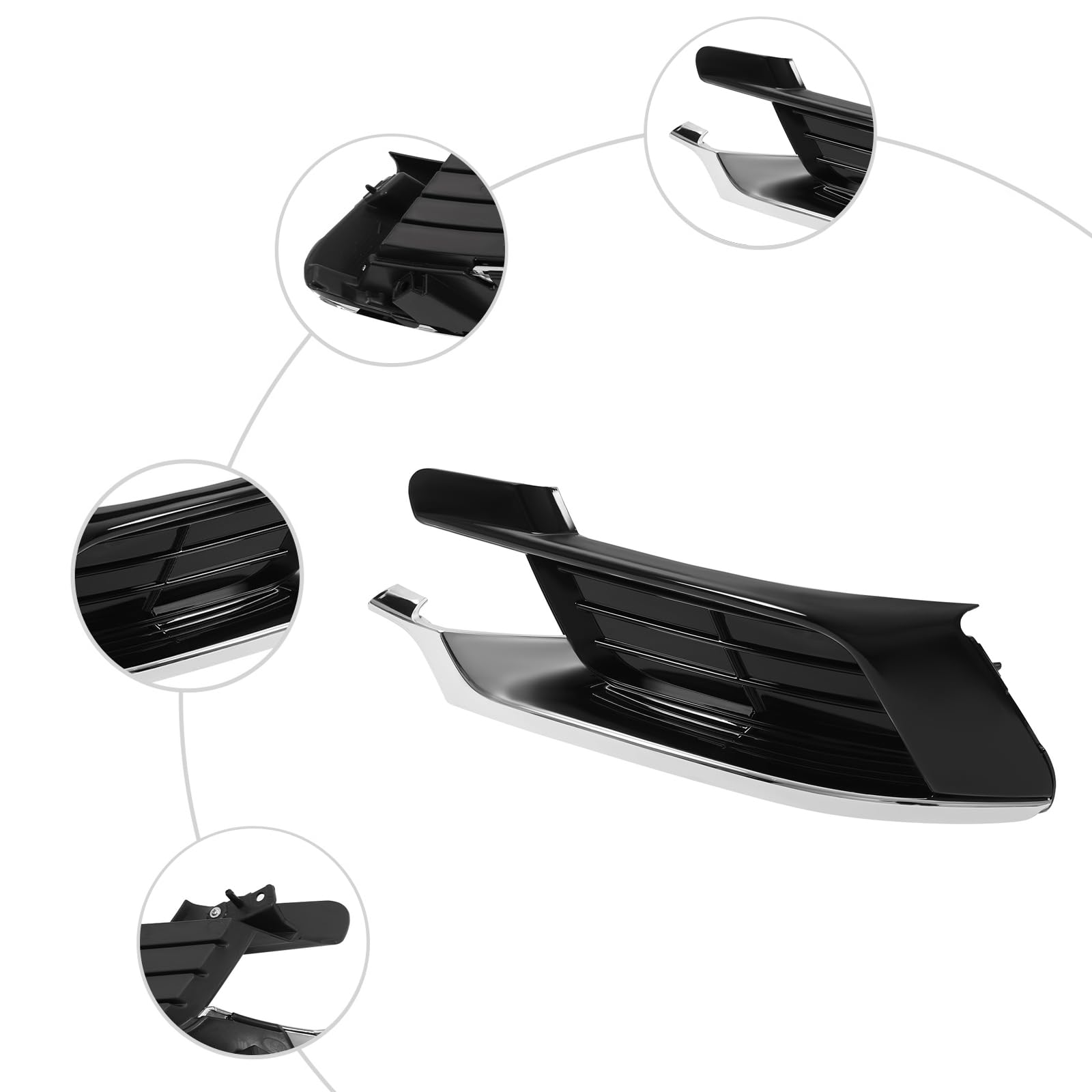 Fluoxtine Fog Light Bracket Trim, Left Fog Light Trim for 2017-2020 Lincoln Continental, Left Driver Side Fog Light Bracket Trim