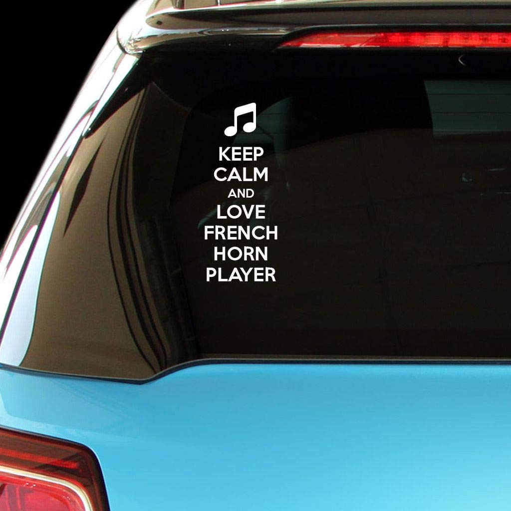 PressFans - Keep Calm and Love French Horn Player Music Musician Car Laptop Wall Sticker