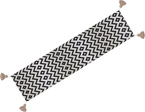 Miniatura 7 de Camino de mesa de Navidad con textura en blanco y negro, decoración de mesa de comedor, decoración de Navidad, decoración de interiores del hogar,