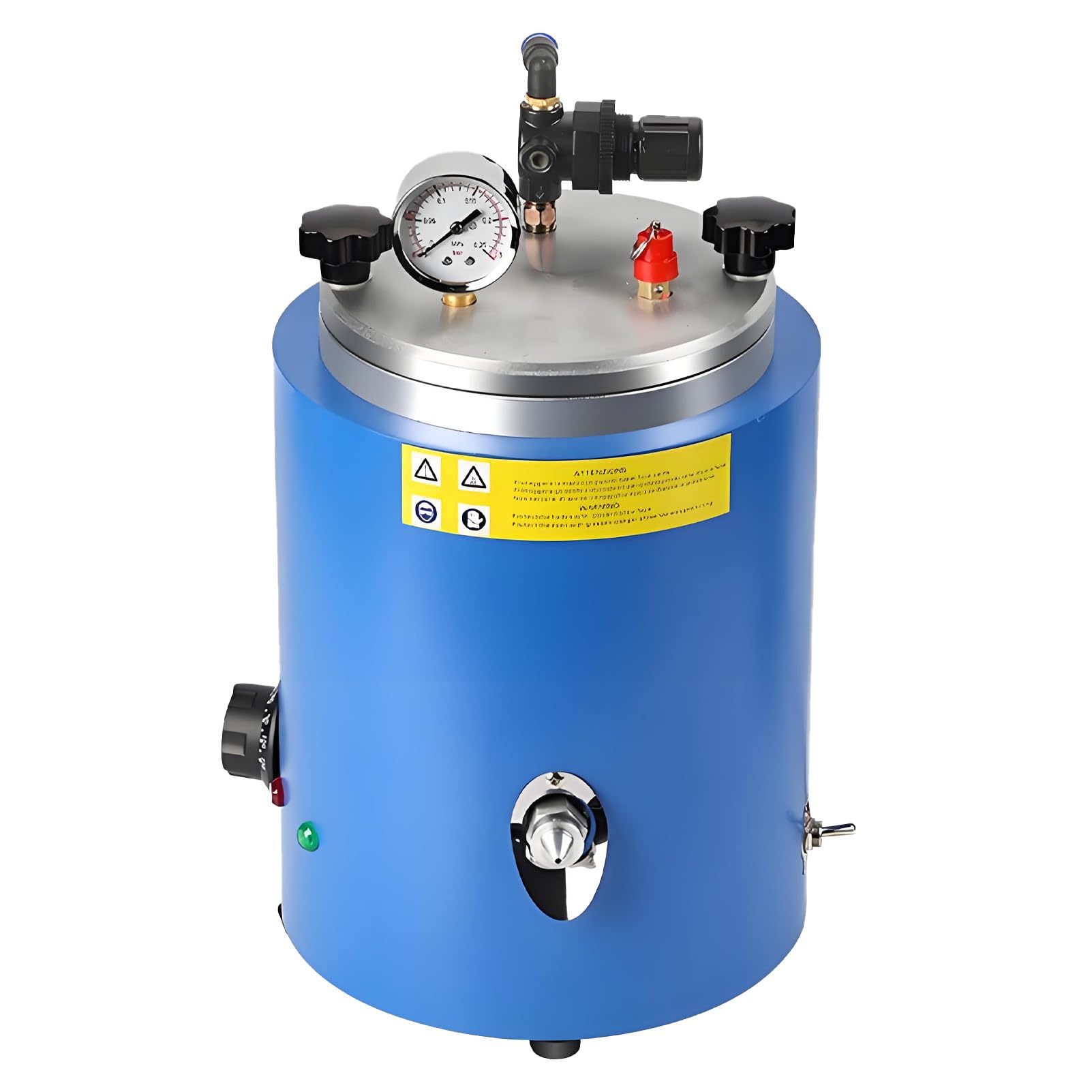 Maszyna do wtryskiwania wosku 350 W, wytrzymała okrągła beczka 2,2 l z podwójną dyszą, trwały metalowy zbiornik do wtrysku wosku jubilerskiego, regulowana temperatura 30-110℃