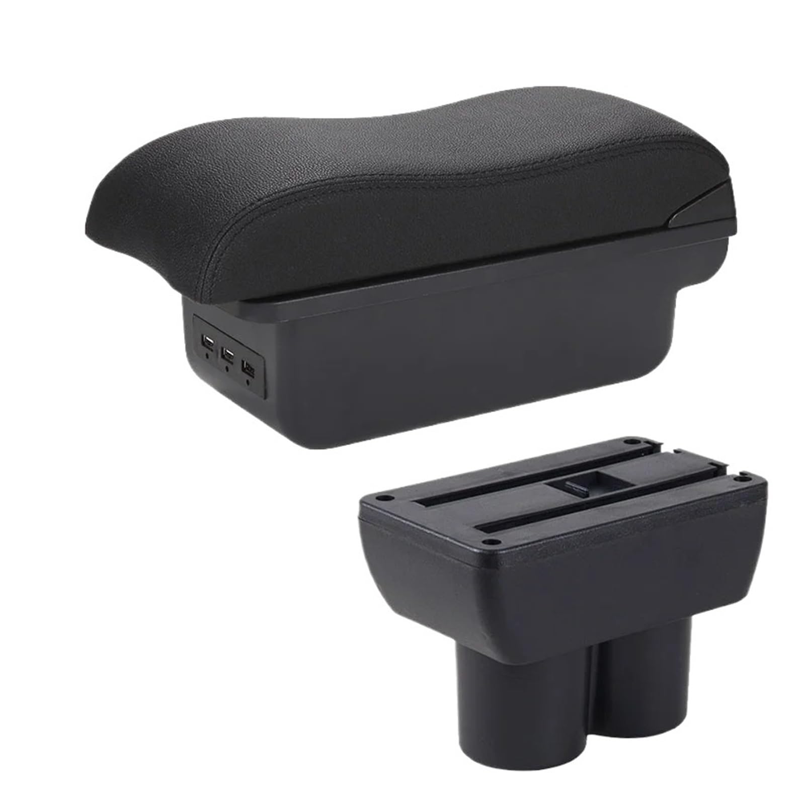 Umdjju B2 Black Line 3Usb For Suzuki For Jimny Jb23 Jb43 1999-2017 Retrofit Parts Storage Box Interior Details Car Accessorie Car Centre Console Armrest Box(B2 Black Line 3Usb)