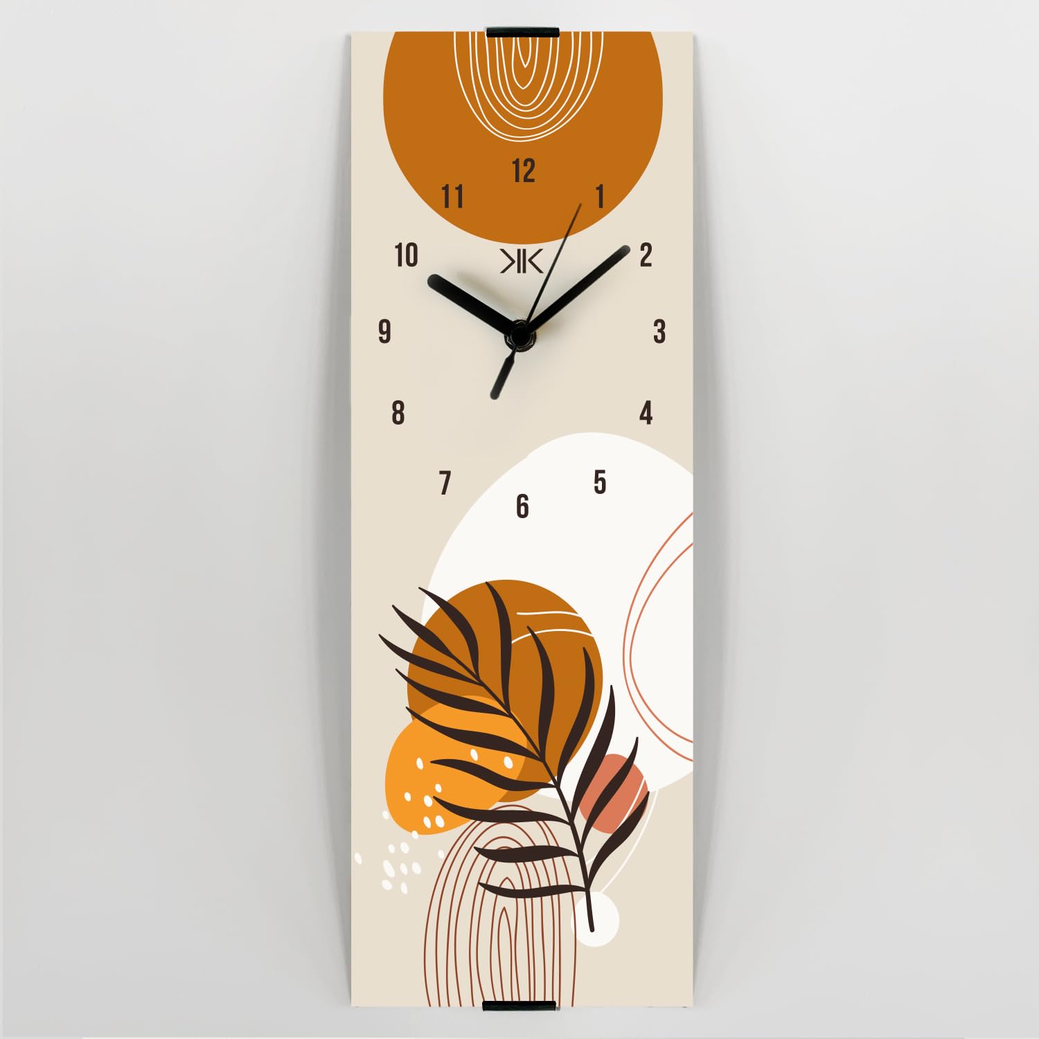 Horloge murale moderne rectangulaire arquée KLICLOK au mouvement quartz silencieux