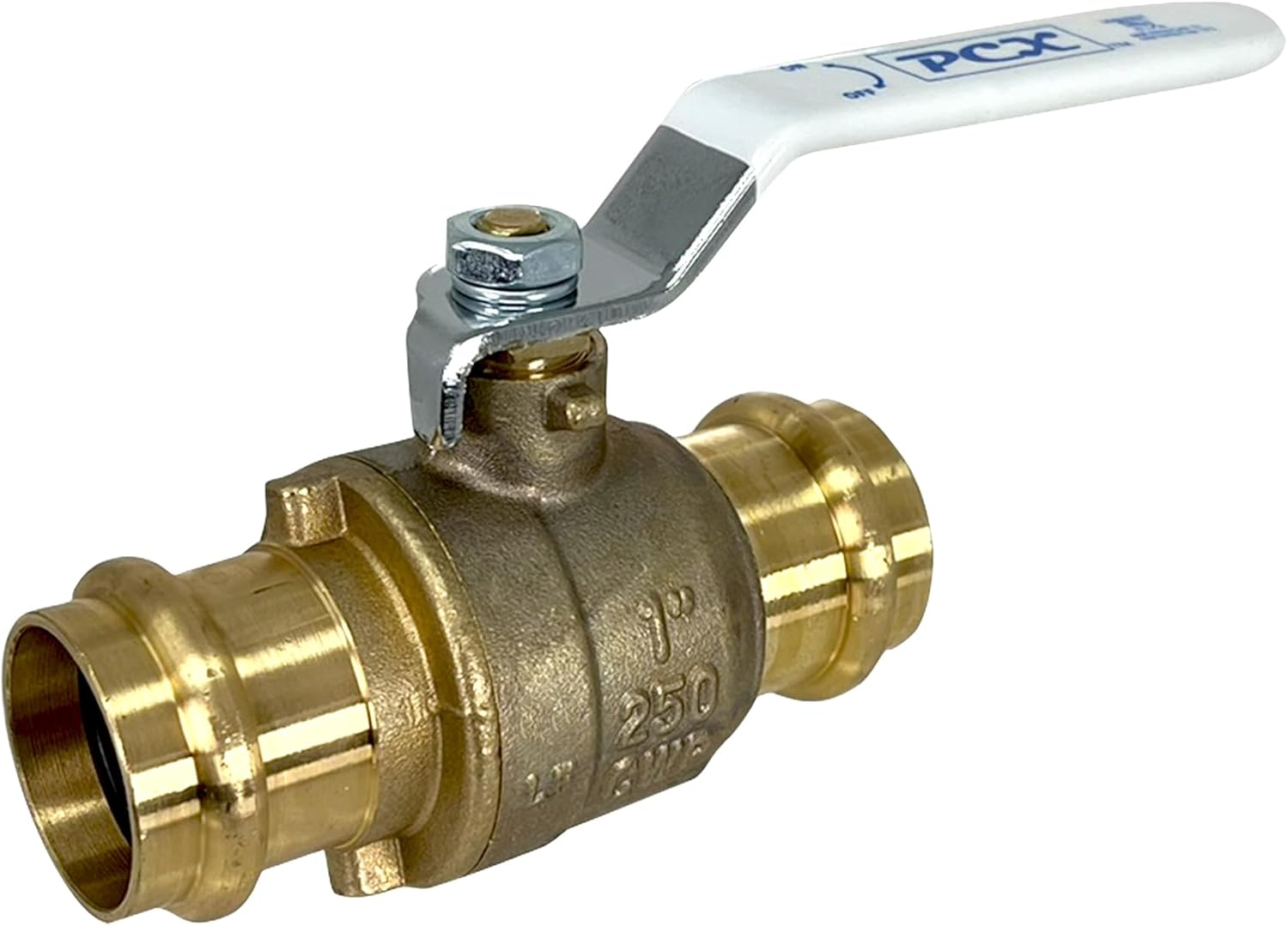 PROCURU 2-Pack 1-Inch Press Copper Ball Valve, Heavy Duty Brass Body, Full Port, LF Certified Safe (3BP100-2P)