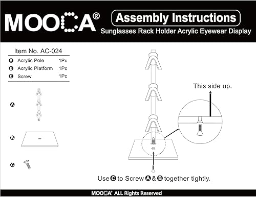Vista 31 de MOOCA Juego de 2 organizadores de lentes de sol acrílicos de alta calidad, soporte para gafas, soporte para lentes de sol, soporte para gafas