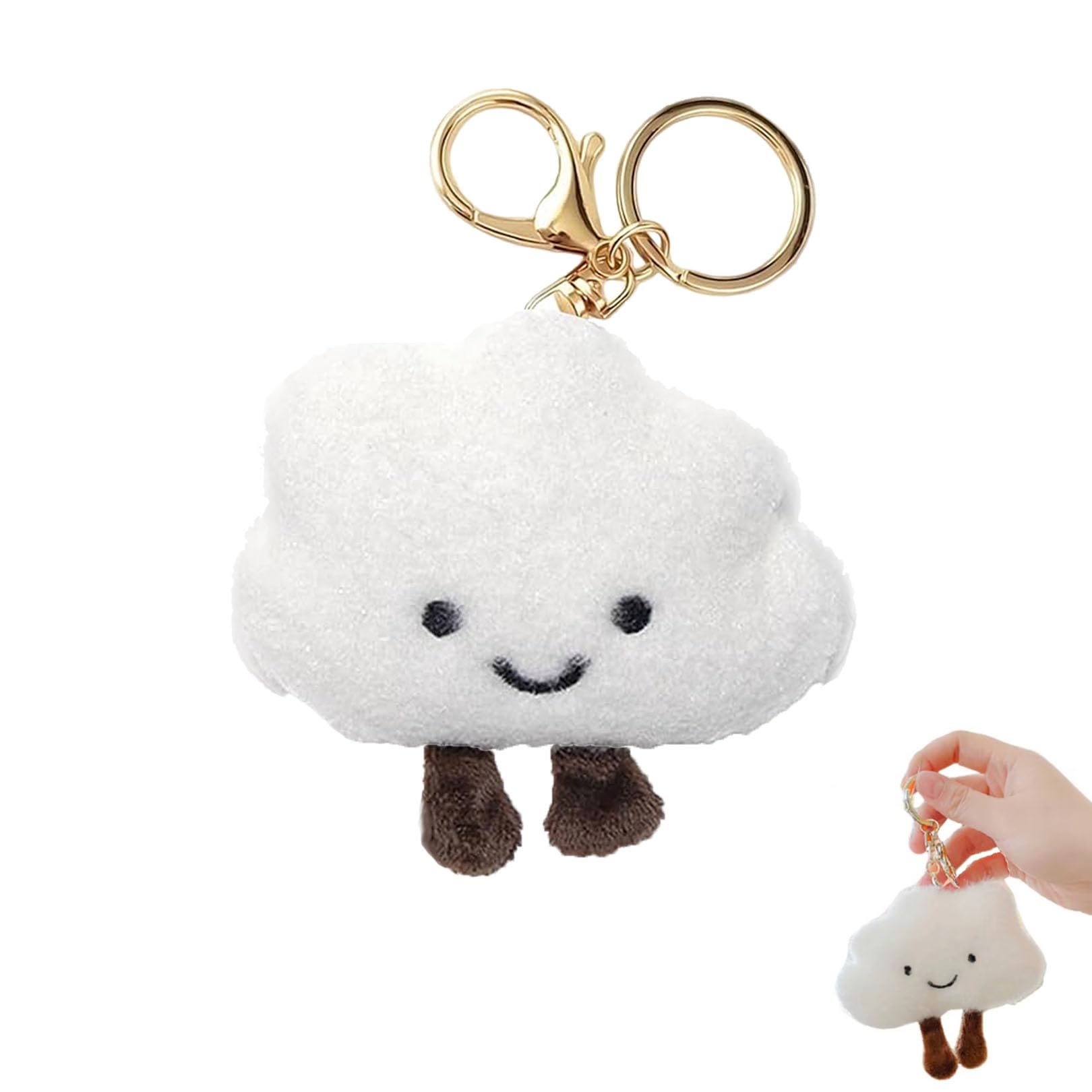 Bag Charm Cute Cloud Fluffy Keychain Keyring Bag Charms for Womens Handbags