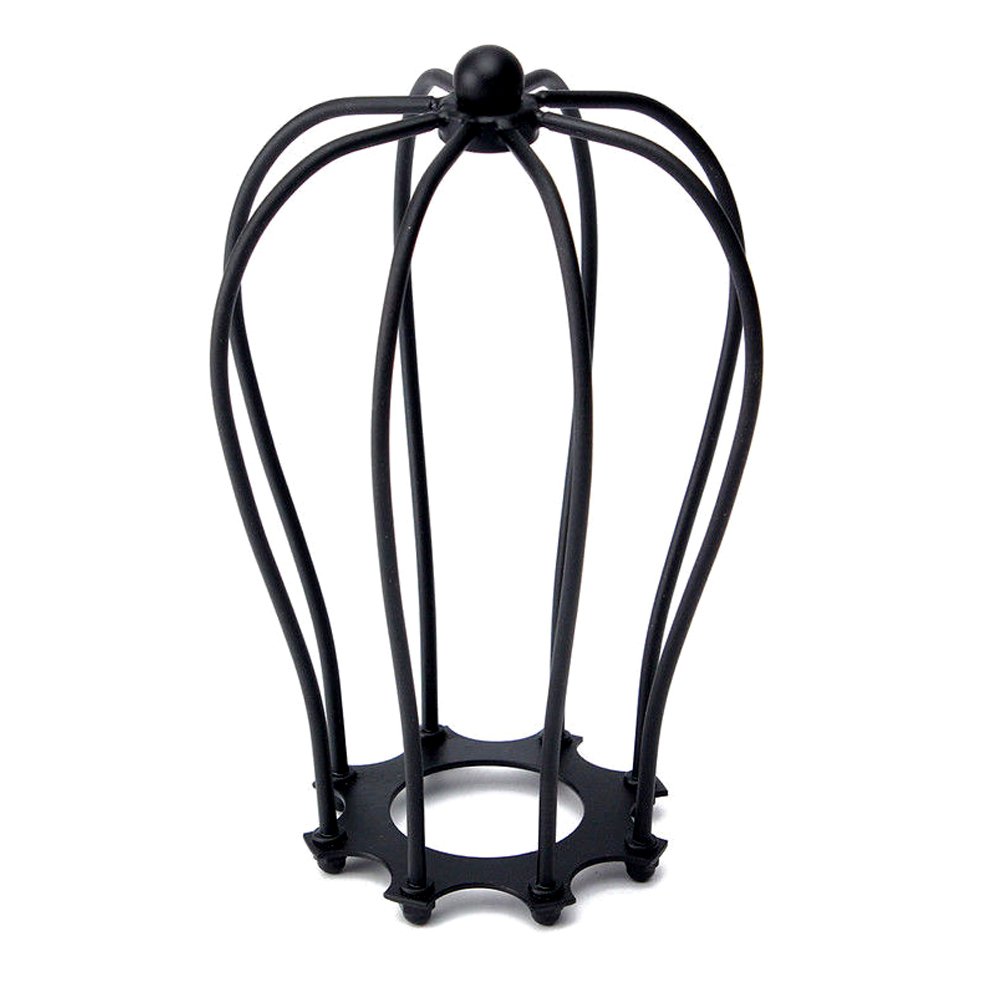 Ledsone Black Modern Metal Adjustable Easy Fit Wire Cage Lampshade Bulb Guard Pendant Lighting Fixture, Ceiling Pendant Wire Cage Light Shade For Living Room, Bedroom (, Balloon Cage)