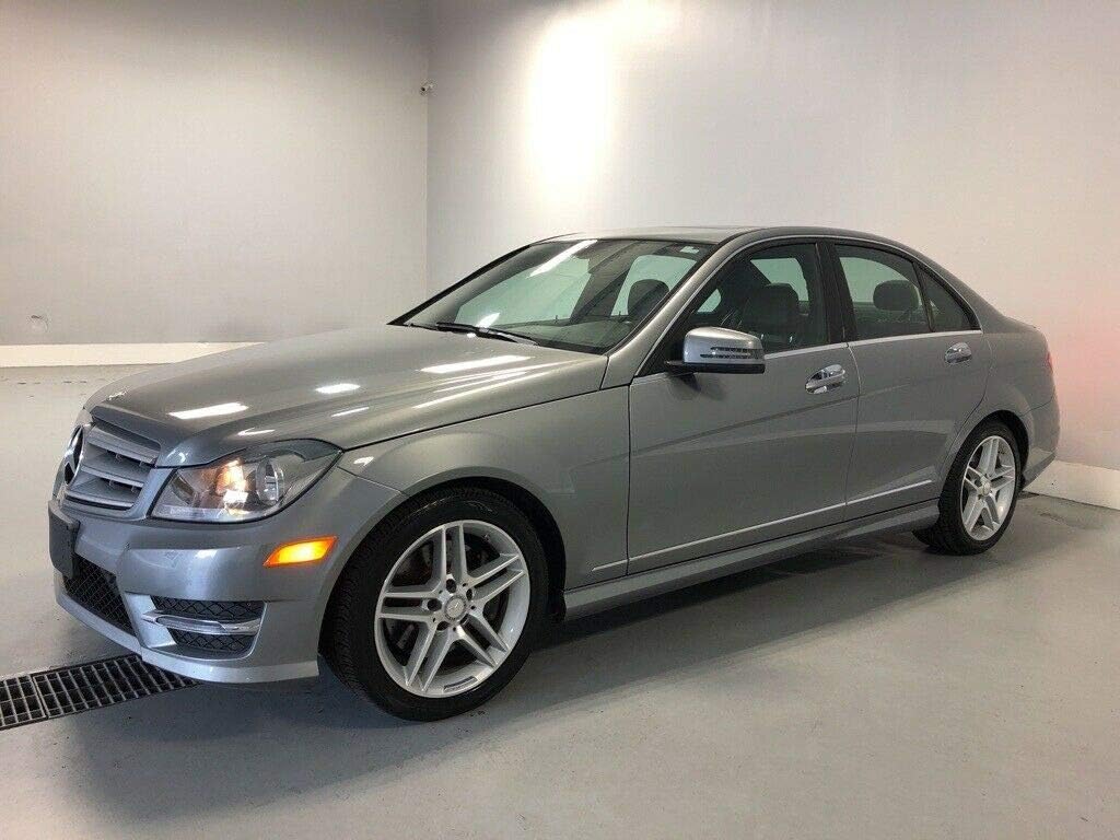 iJDMTOY OEM-Spec Amber Lens Front Bumper Side Marker Lamp Housings Compatible With 2012-2014 Mercedes W204 LCI C250 C300 C350 C-Class