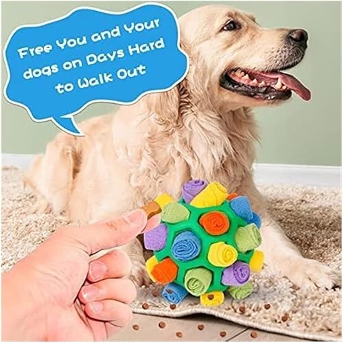 Miniatura 2 de MAGECE Juguete de bola de olfateo para mascotas, rompecabezas de bola de goma de comida oculta, antidemolición, para perros pequeños y grandes,