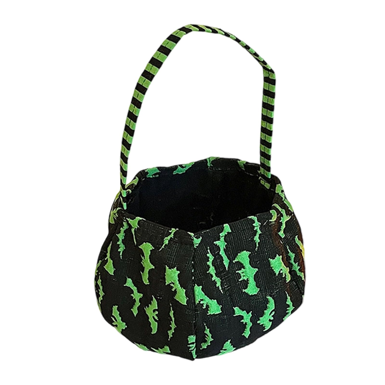 Kangnice Halloween Vegetable Candy Shipper Kids Party Addition Permanent Recyclable Polyster Bag with Decorative Handle Pumpkin Molded Candy Bag