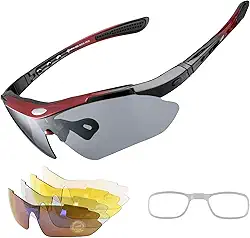 ROCKBROS Óculos de sol esportivos polarizados com proteção UV para atividades ao ar livre