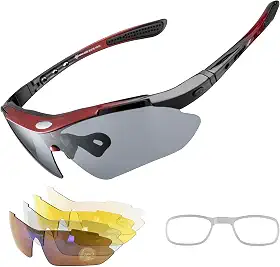 Óculos de sol esportivos polarizados com proteção UV para atividades ao ar livre