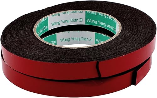 IIVVERR 2pcs 5M largo 0.591 in ancho 0.079 in grueso fuerte doble cara cinta adhesiva esponja cinta (2pcs 16.4 ft largo 0.591 in ancho 0.079 in