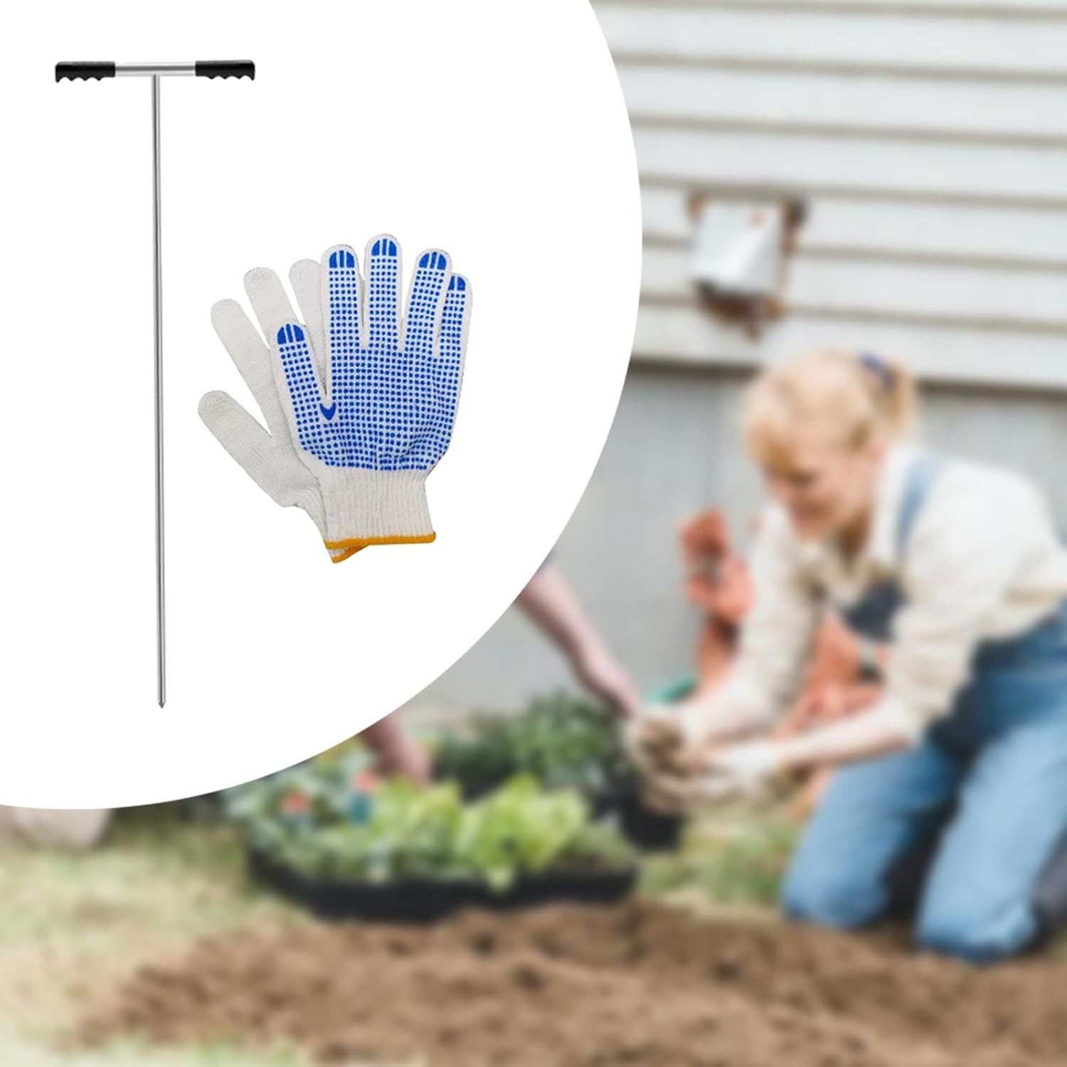 32-48 Inch Stainless Steel Soil Probe Rod Grip for Water Lines Tool
