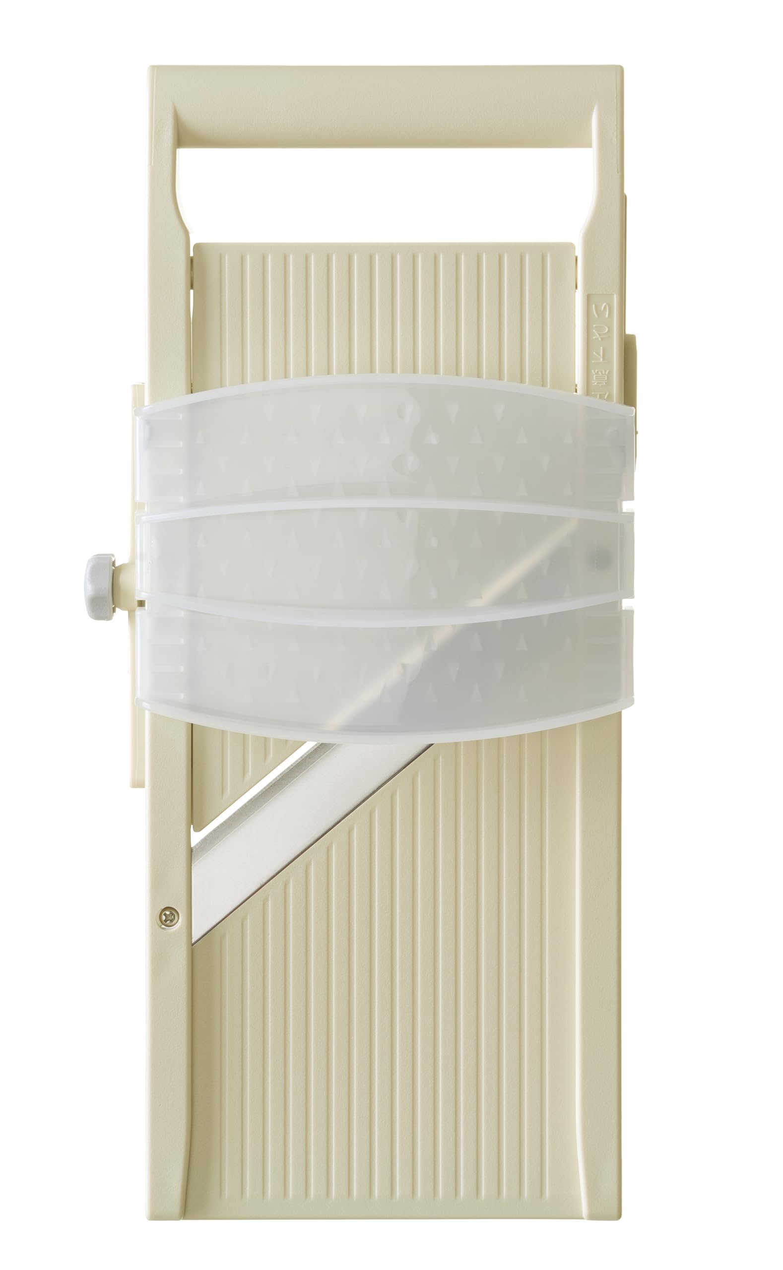 HENDI Mandolina japonesa Shōgun, rebanador y cortador manual con hoja plana ajustable (1-5mm), 380x180x(H)45mm, acero inoxidable, ABS, PP, beige
