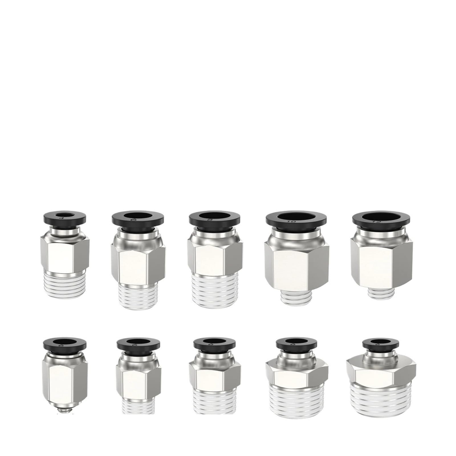 Szybkozłącze tchawicze PC4-M5/6-01/8-02 Gwintowana wtyczka prosta Pneumatyczny zawór powietrza z gwintem zewnętrznym(PC8-01,50PCS)