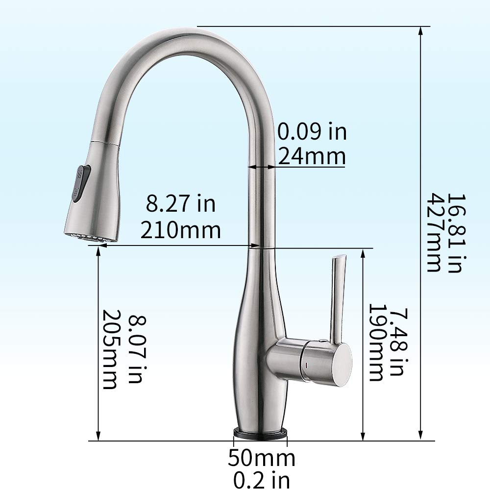 CREA Touch Sensor Kitchen Tap, Pull Out Kitchen Mixer Tap with Dual