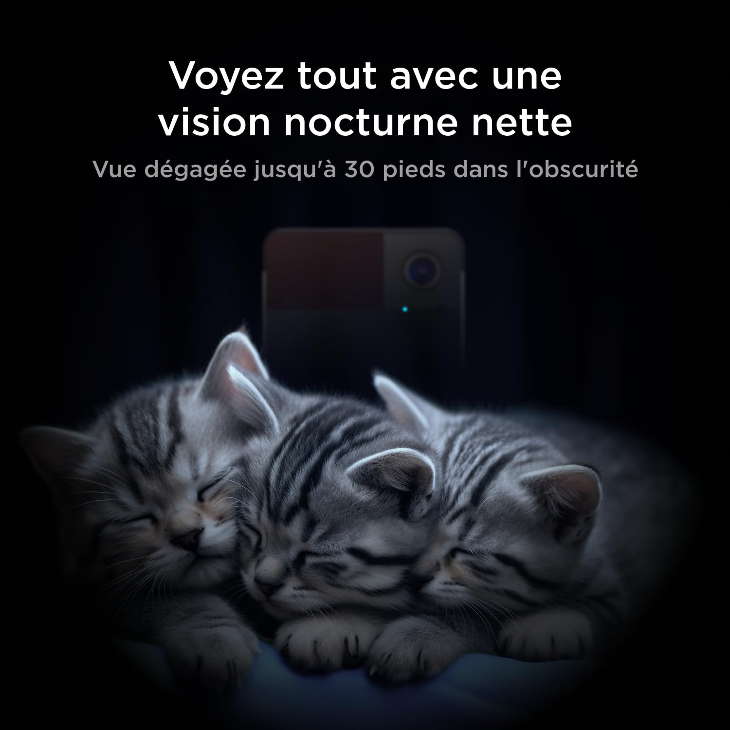 Caméra Wi-Fi Petcube Play 2 pour animaux avec jouet laser, vidéo HD 1080P, vue 160°, audio bidirectionnel, alertes IA, vision nocturne, surveillance