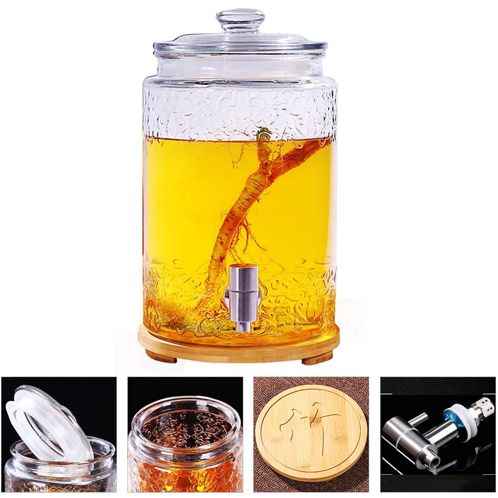 Buy Round Water Beverage Dispenser,with LeakFree Spigot Bamboo Stand