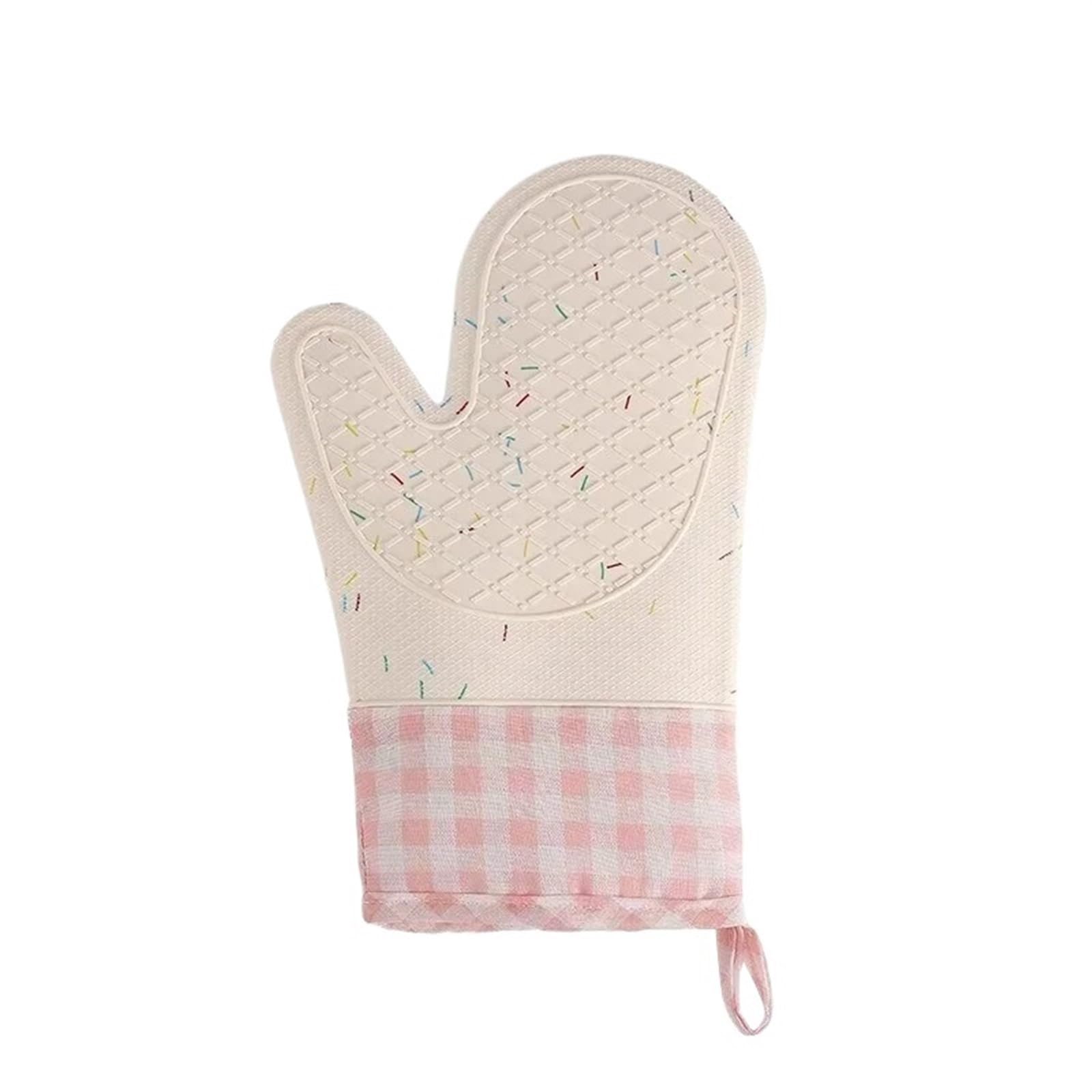 MRKU Guantes para Hornear, Guantes de Cocina, Guantes de Silicona Gruesos, Resistentes al Calor, con Aislamiento, con Dedos, para Olla Caliente, para Barbacoa, Cocina.
