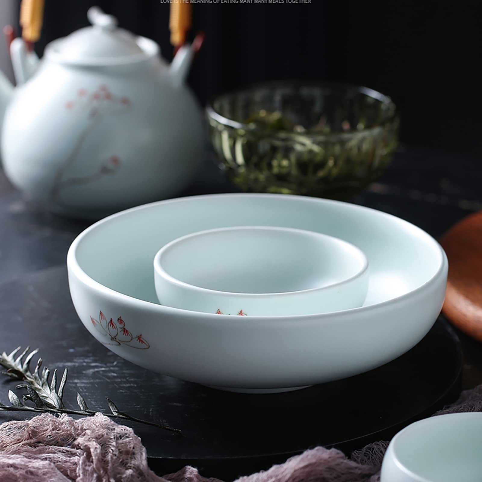 Zestaw 2 ceramicznych misek do zupy, antypoślizgowa konstrukcja do serwowania zup, płatków śniadaniowych i dań z makaronu