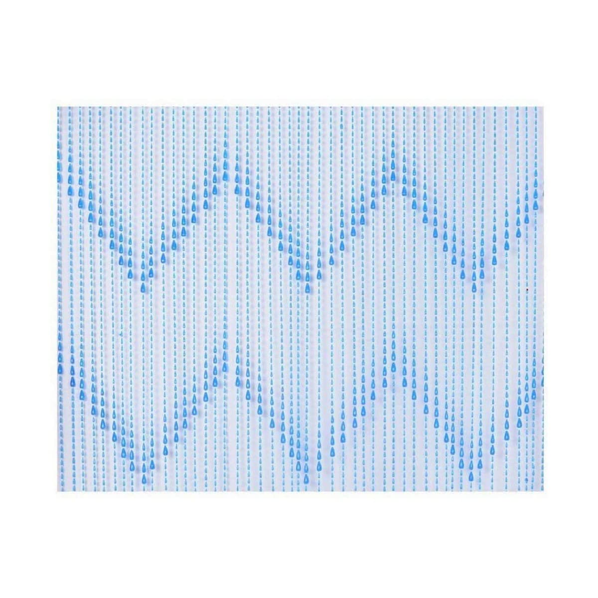 EDM 75965 Rideau Perle Bleu Plastique avec 48 Bandes 90 x 200 cm