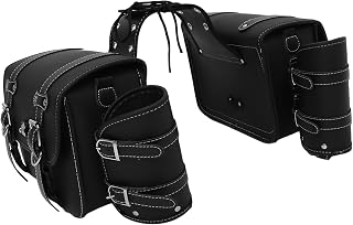Luxshiny Motorcycle Hanging Bag Waterproof Side Pouch for Bikes Black