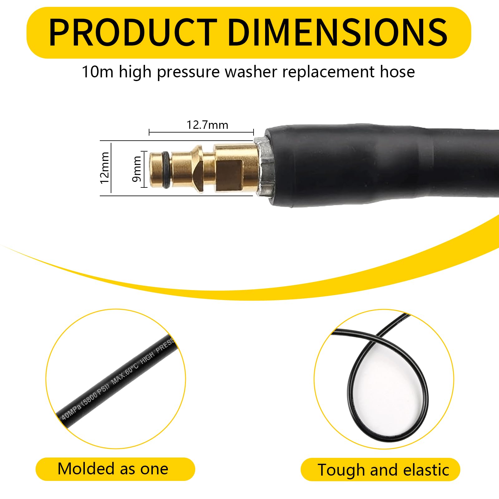 Tubo Flessibile Lavapressione Tubo Per Idropulitrice Compatto Karcser Serie K - Click Click - Compatibile K2 K3 K4 K5 K7 In PU Tubo Idropulitrice Karcher - Foto 14