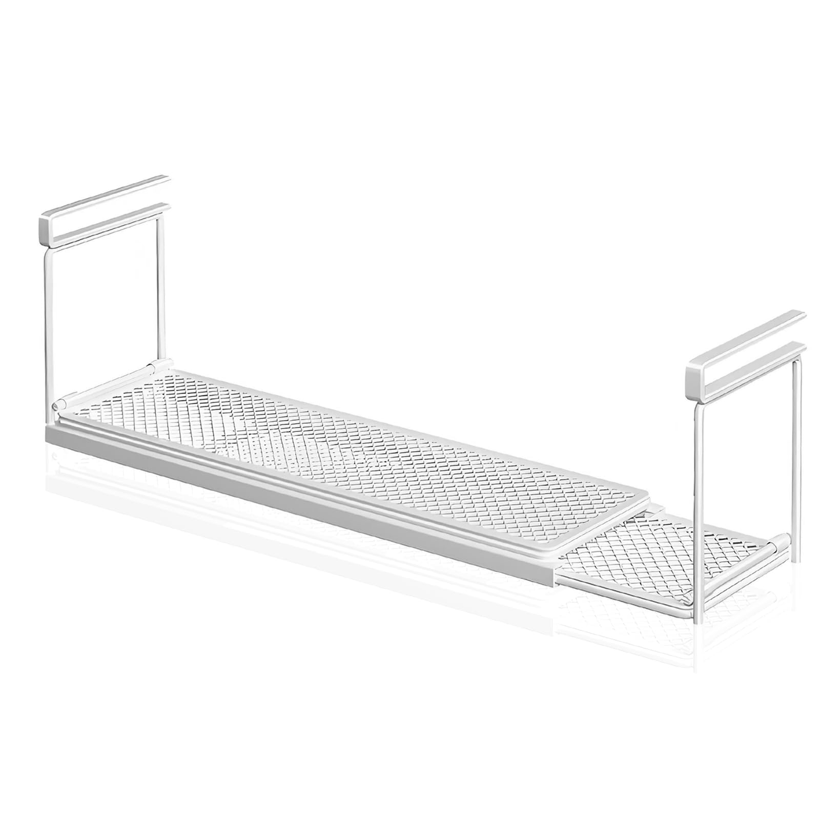 YUDAWN Regał dolny, wiszący kosz z metalu, kosz do przechowywania z regulowanym regałem 40-70 cm, regał wiszący do kuchni, biura, szafek kuchennych, szafek na ubrania (biały)