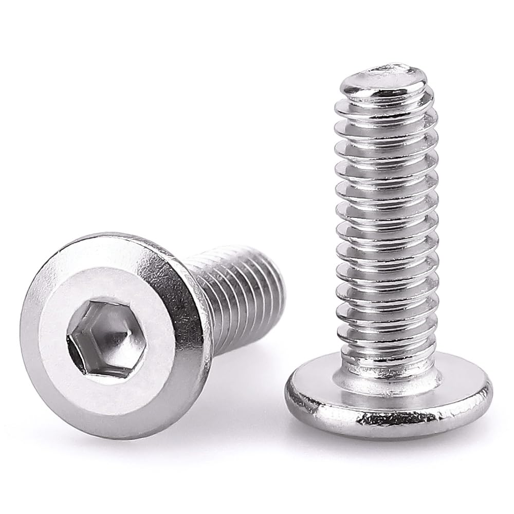 1/4-20 x 5/8" Hex Socket Head Cap Screws, 304 Stainless Steel 18-8, Chamfered Countersunk Machine Screws for Furniture, Binding, Machinery, Automotive, DIY Projects, 25 PCS