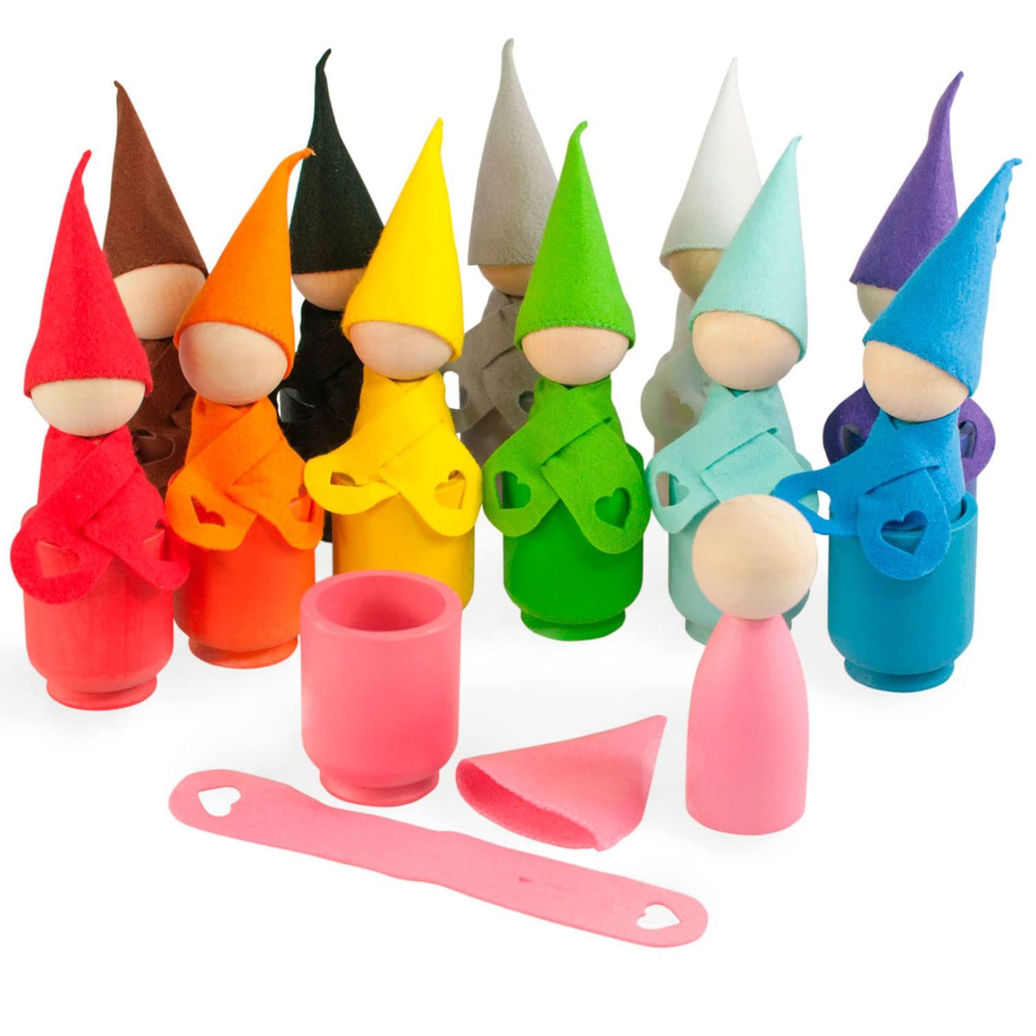 Ulanik Figuras de Madera Vasos Gorros Bufandas Juguetes Montessori 1 Año