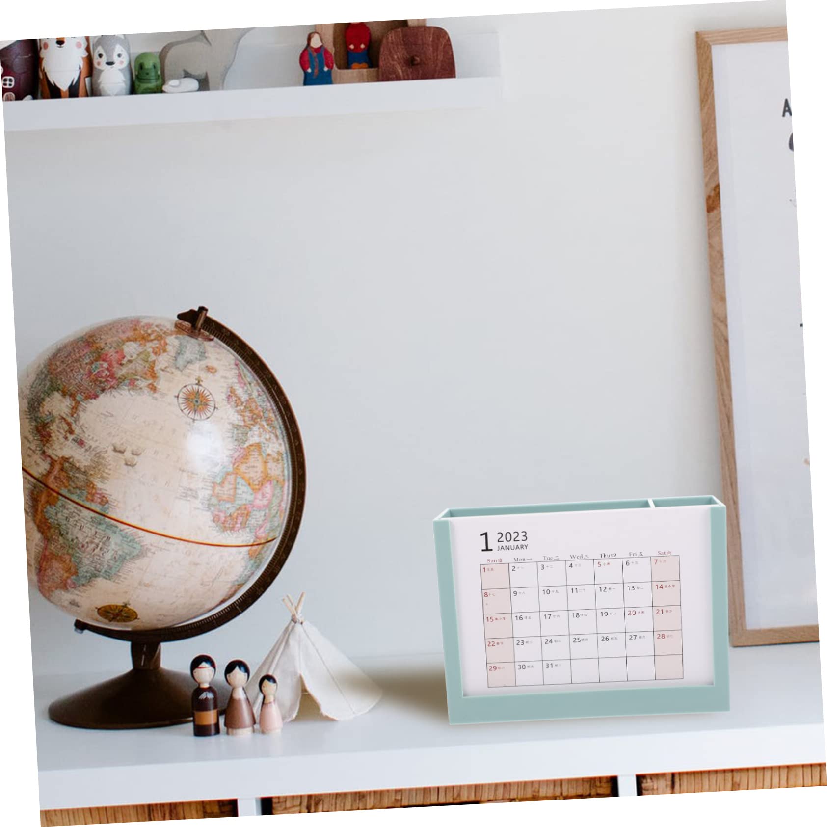 Lurrose 4 Stück 2023 2023 Stifthalter-Tischkalender Schreibtisch-Container die Büro-Schreibtisch-Dekoration storage boxes aufbwahrungs-box kalender einfacher Tischkalender p.s