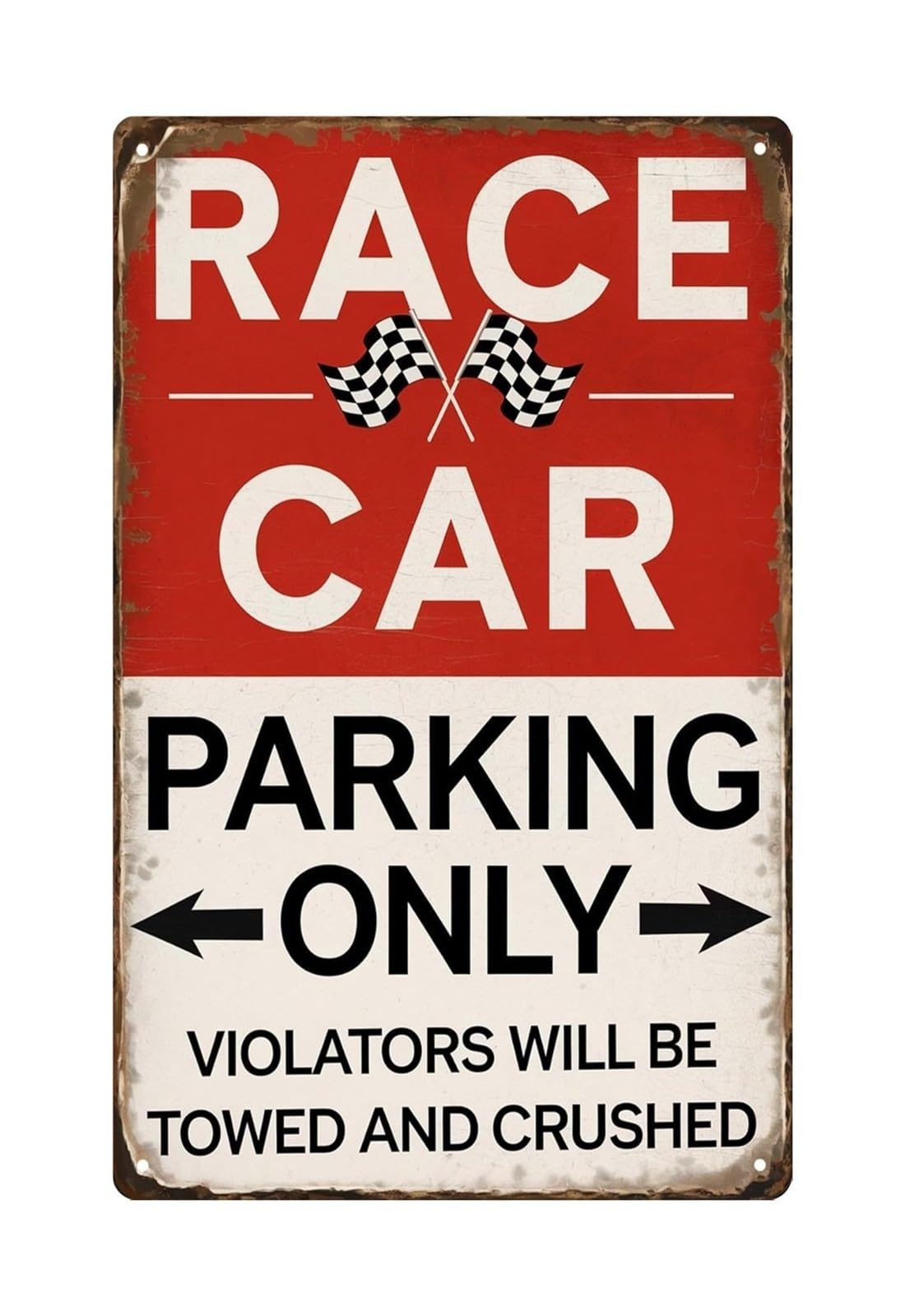 PKNVKZIDK Vintage Garage Sign Metal Tin Sign Race Car Parking Only Wall Decor for Man Cave Garage 8 X 12 inch