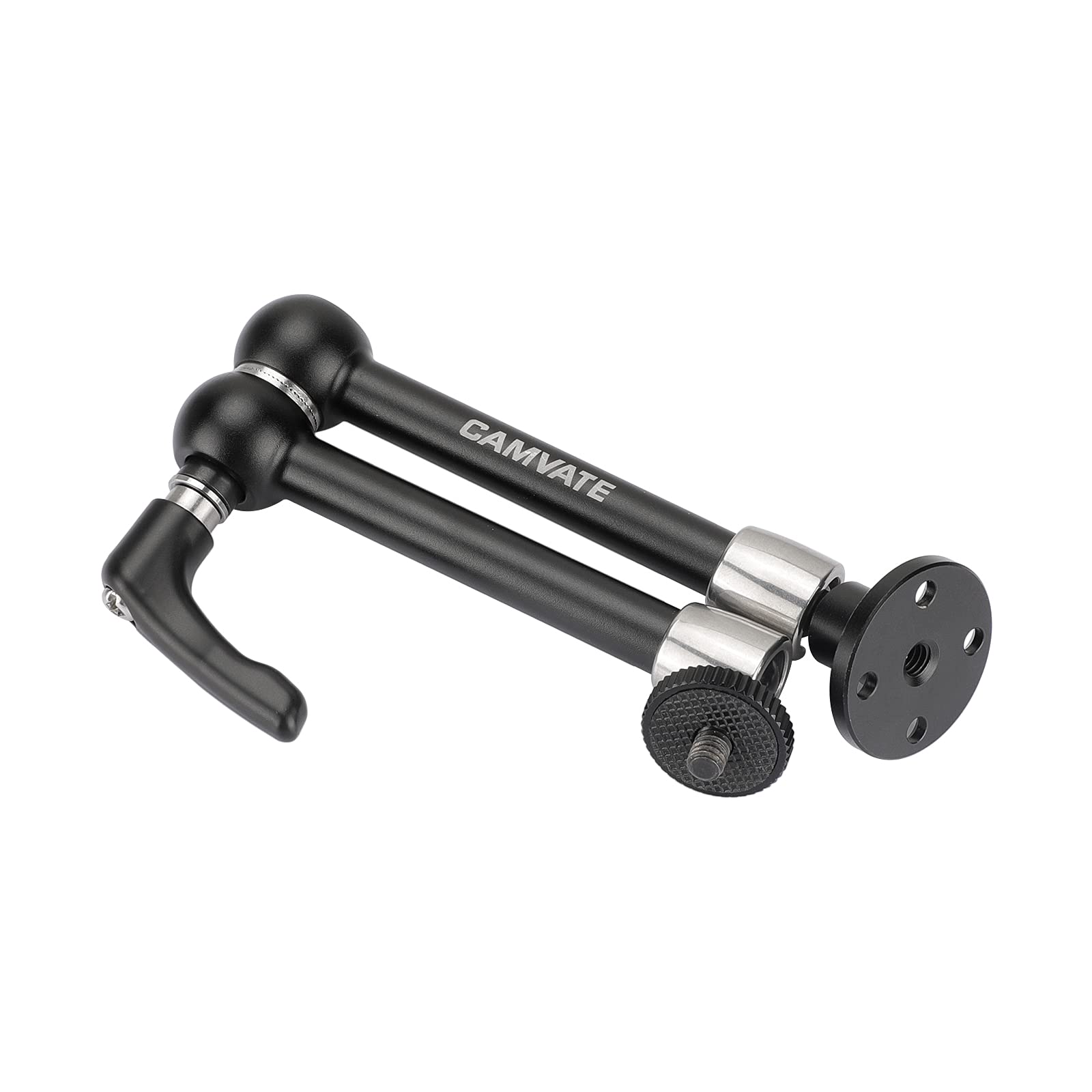 CAMVATE Braccio magico da 2876 con testa a sfera da 1/4" e manopola di blocco centrale rinforzata + base circolare per montaggio a parete - 2876