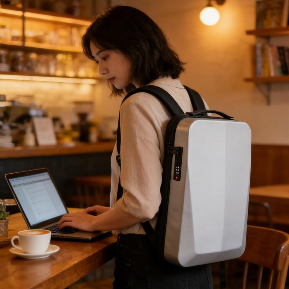 Plecaki Męskie Kobiety, Twarda Muszla Plecak Podróżny 17-calowy Wodoodporny Laptop Plecak Roboczy Anti-Theft Plecak Szkolny z Portem USB Do Sportów Biznesowych Codziennych