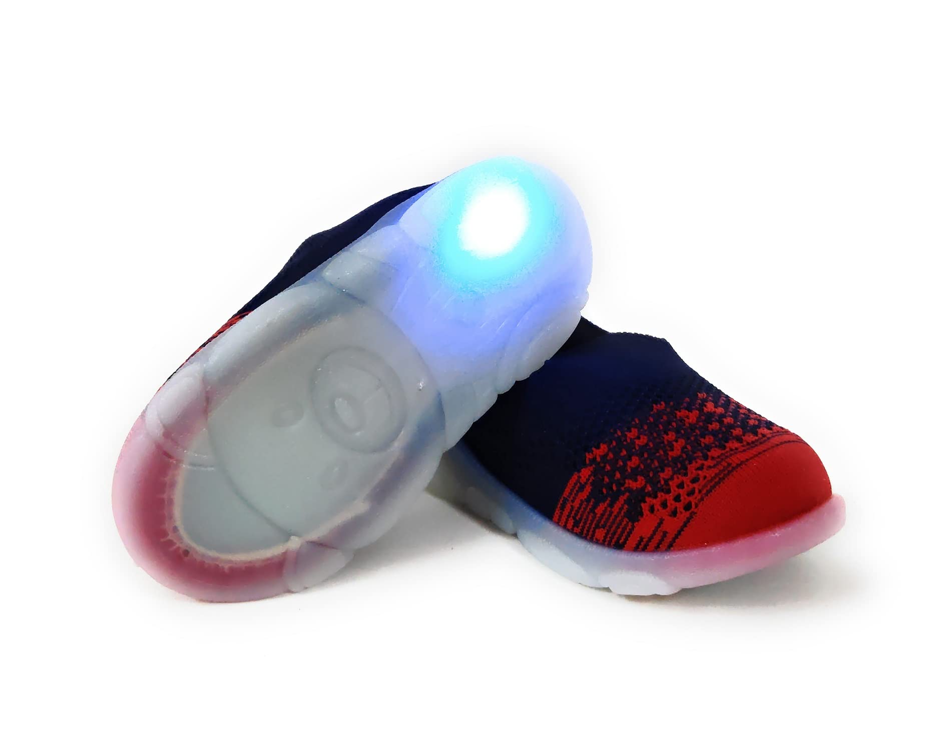 Coolz Kids Knitted Shoes with Light Led-02 for Baby Boys and Girls 9-24 Months (Navy-Red, 9_Months) 4