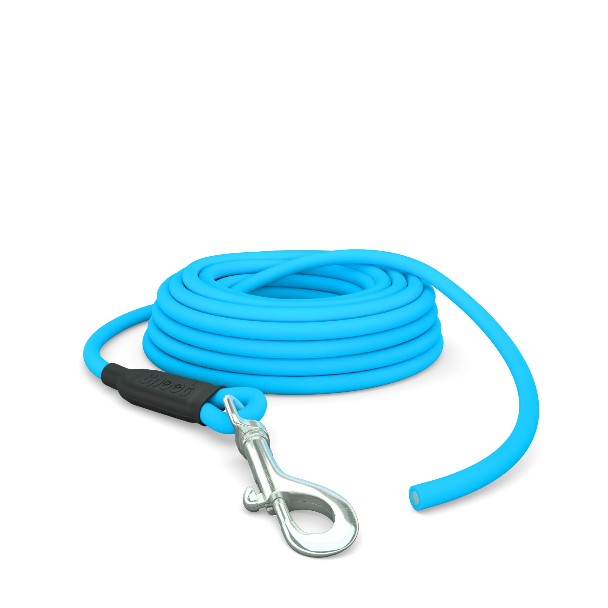 5m Schleppleine Hunde, Wasserfeste Hundeleine Rundleine ohne Schlaufe, Sichere Freilauf-Trainingsleine Cyan-Blau, bis 35kg