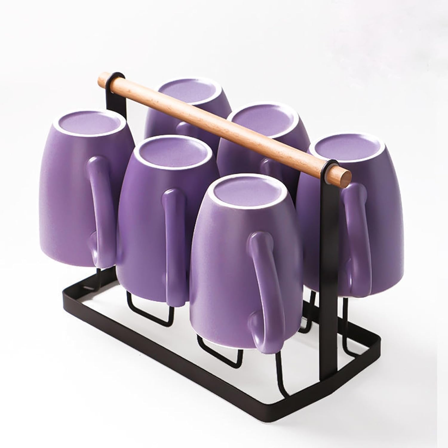 Coffee Mugs Set of 6, 12oz Ceramic Coffee Mugs with Handle, Matte Porcelain Purple Coffee Mug for Latte, Tea, Cocoa, Cappuccino, Cups for Women Men for Home Restaurant Mug (Purple) - Image 7