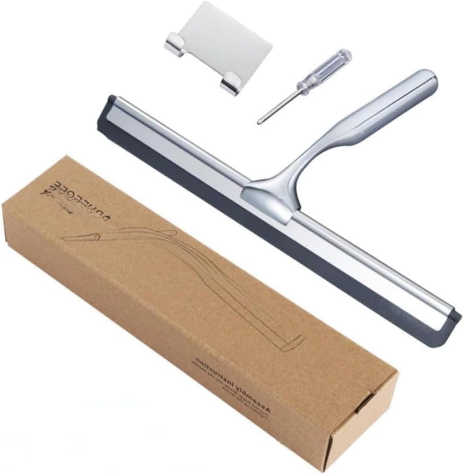 Glass Cleaning Professional All-Purpose Colander Wiper Perfect for Shower Door, Bathroom, Windows, Car Glass with Square Hooks (Wiper Set (with Square Adhesive Hooks))