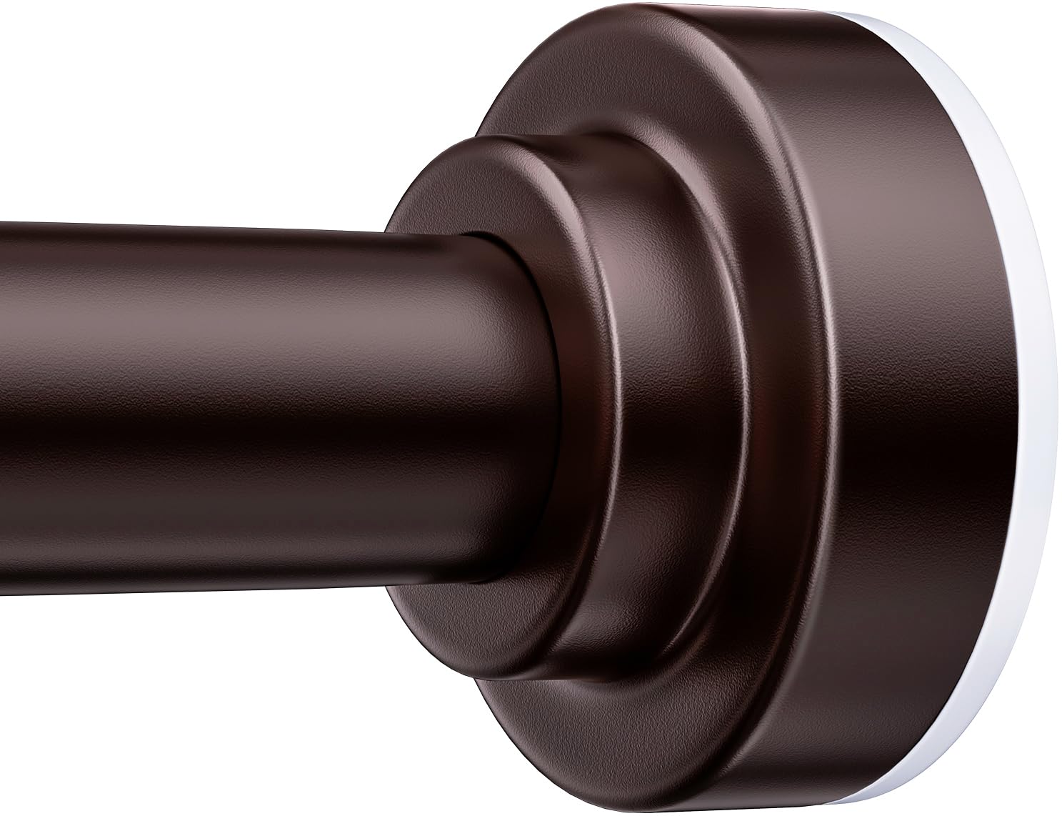 TEECK Shower Curtain Rod, 32-43 inch Adjustable Spring Tension Curtain Rod, Never Rust Anti-Slip Shower Curtain Rod for Bathroom, No Drilling, Never Collapse, Easy to Use, Brown