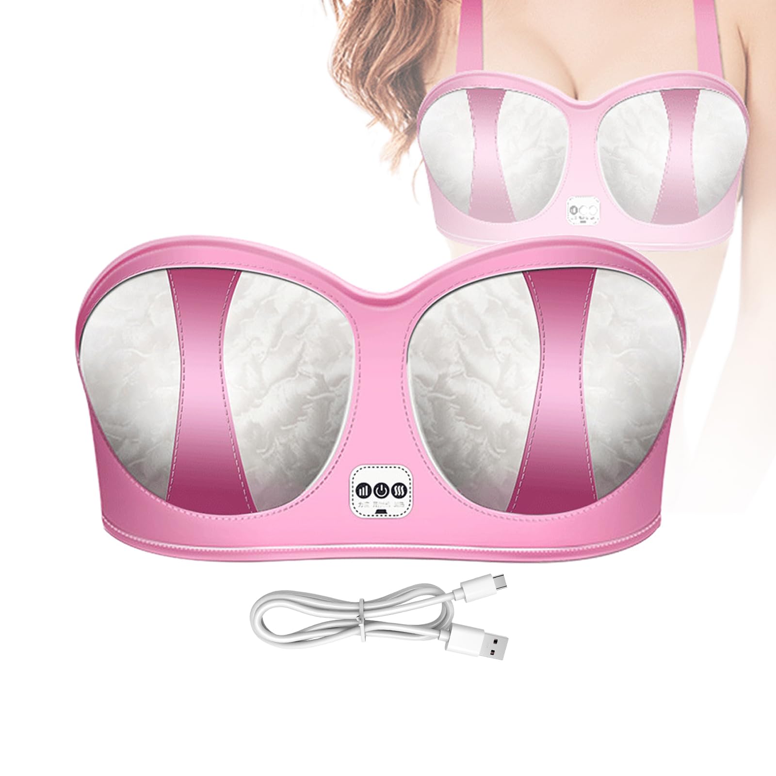 Buhelyc Breast Enlargement Massager Chest Enlarge & Growth Breast Enlargement Intelligent Vibration Comfortable Massage Machine For Bust Developer