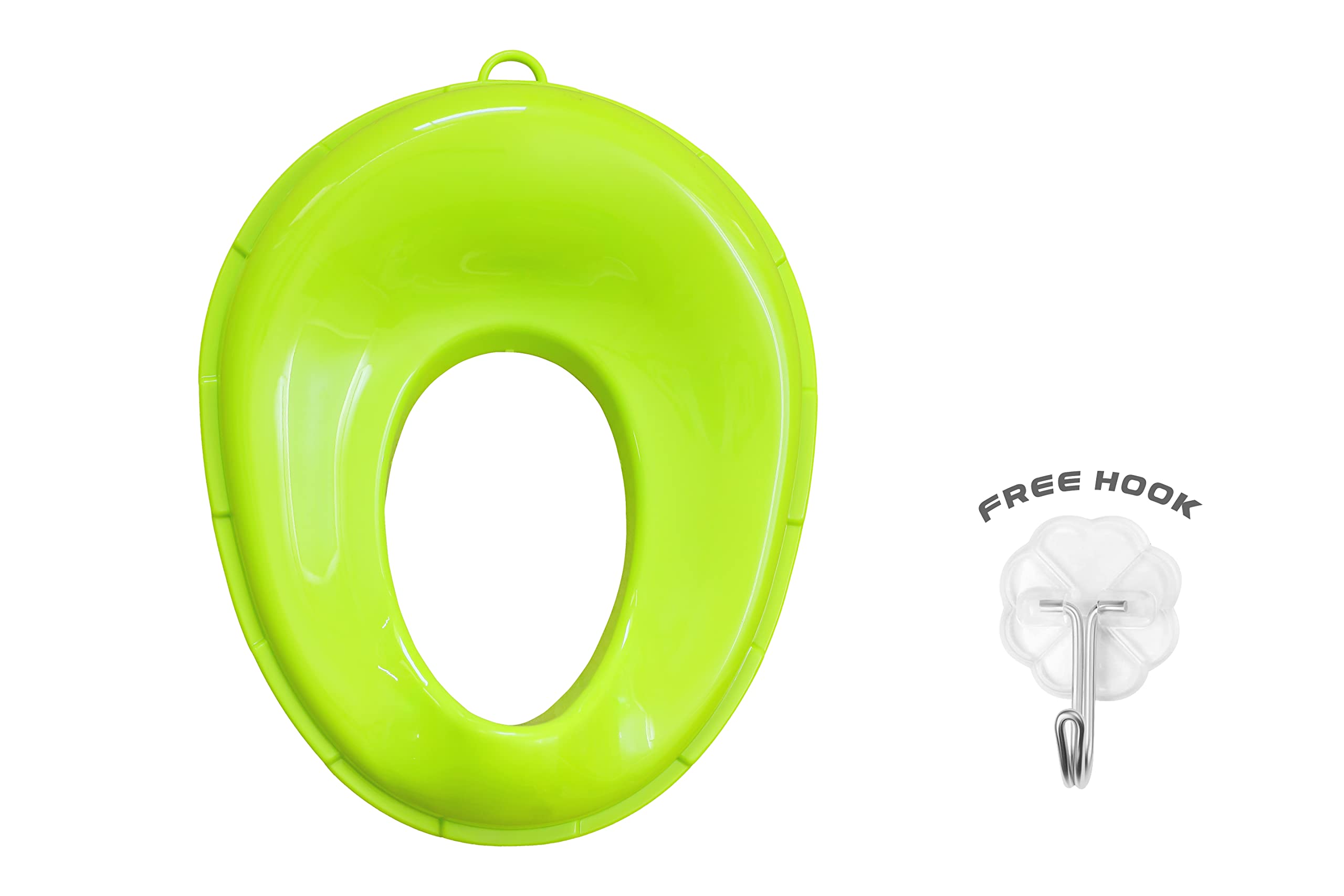 Techhark® Kids Toilet Training Set with Step Stool and Potty Seat, Safari Giraffe Design, Lime Green and White - Image 4 thumbnail