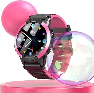 GABLOK Smartwatches GPS WiFi Video Call SOS with Vibrating Camera Clock Electronics (Color : Pink1, Size : America Version)