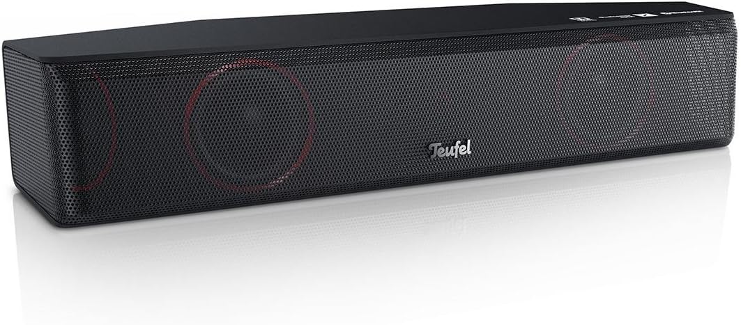 Teufel Cinebar One Wired & Wireless 2.0channels 80W Black soundbar speaker - soundbar speakers (2.0 channels, 80 W, Dolby Digital,Dolby Digital 5.1,Dolby Digital Plus, 80 W, 5 cm, Wired & Wireless)