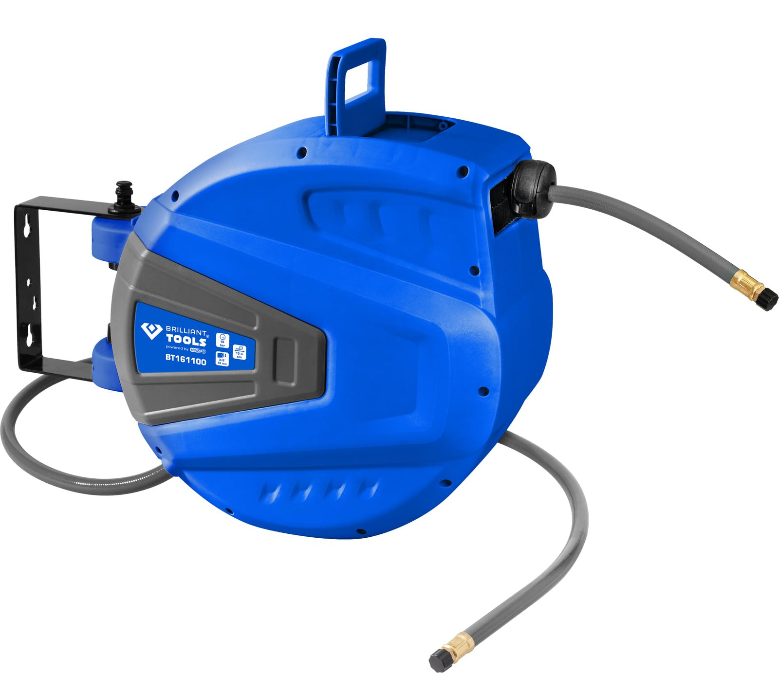 BRILLIANT TOOLS BT161100 DL-Schlauchaufroller Ø10mm, Anschluß 3/8 Zoll, PVC [Powered by KS TOOLS]