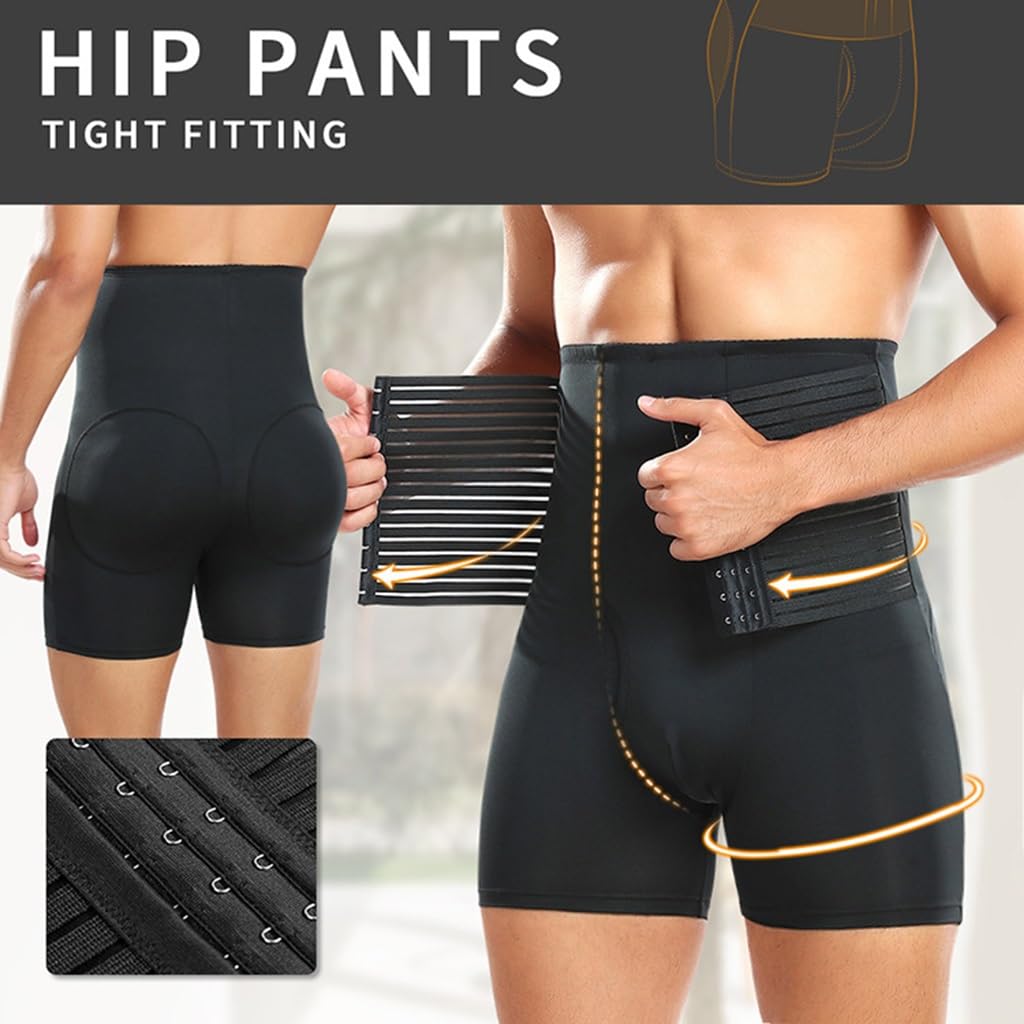 ISCBAFYX Männer Shapewear Bauchkontrolle Shorts Hohe Taille Schlankheitskörper Kompressionsunterwäsche Bauchgürtel
