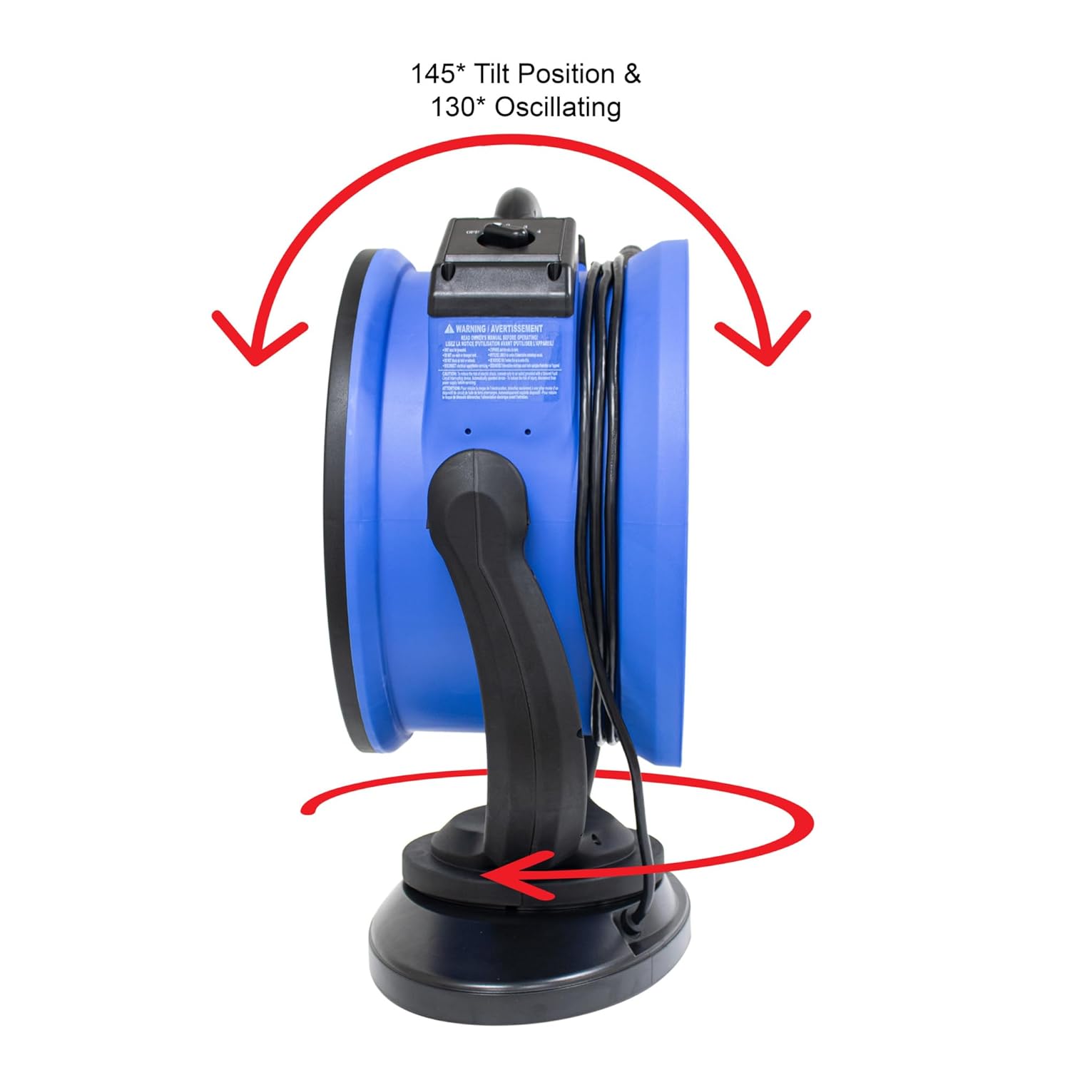 XPOWER, 2100 CFM Portable Oscillating Fan FC-300S, Fan Diameter 18 in, Air Delivery 2100 cfm, Model# FC-300S