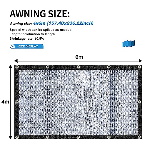 Schattennetz Auto, Alunetz Auto Hund, Schattennetz Auto Hund 85% Verdunkelungsstoff, Reflektierender Aluminium-Schirmstoff, Auto Sonnenschutz Hund, UV-Schutz-Sonnenschutz (4x6m)