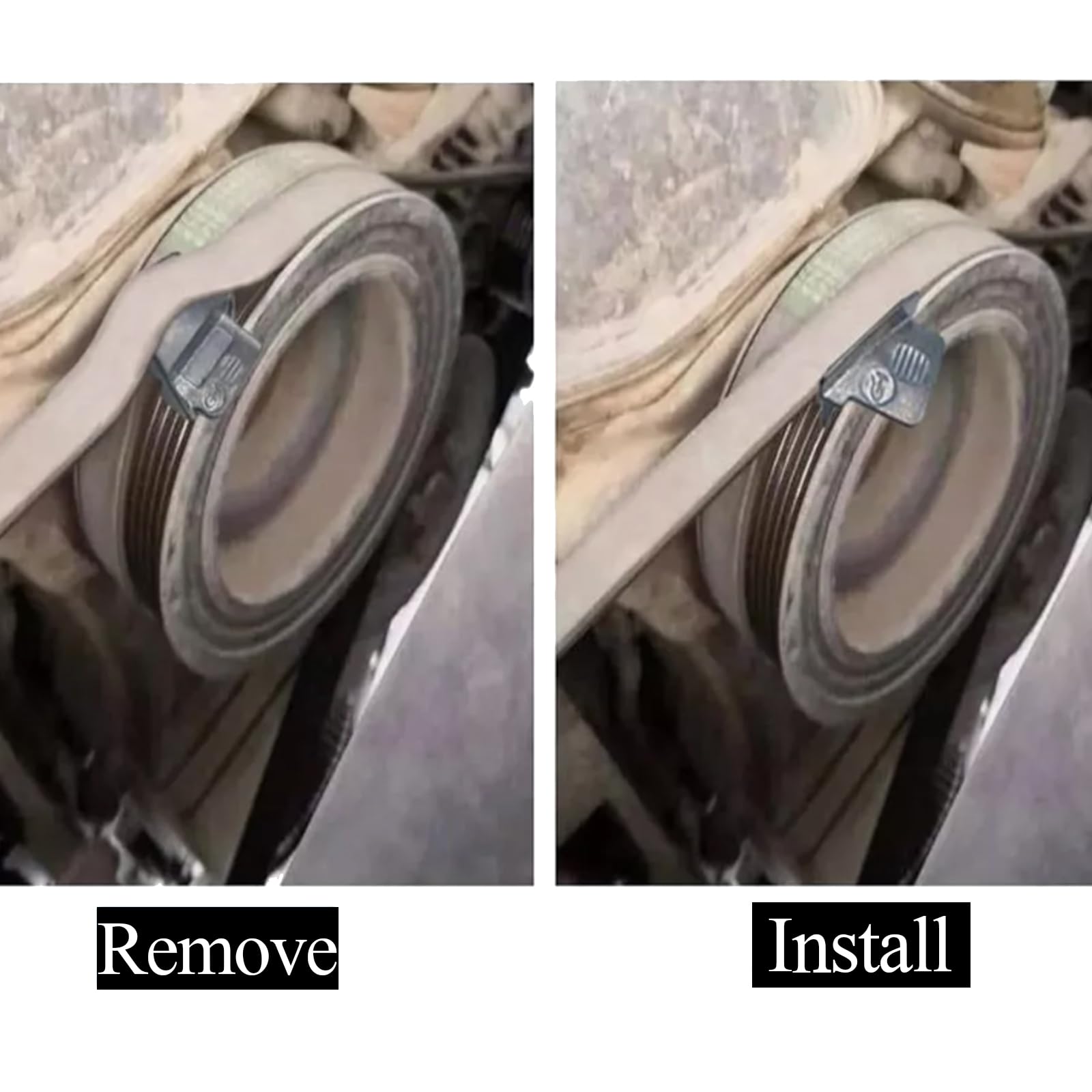 2PZ Metallo Strumenti per la Rimozione/Installazione della Cinghia Elastica, Strumento di Montaggio Cinghie Elastiche per Auto, Dispositivo di Collegamento per Cintura Elastica