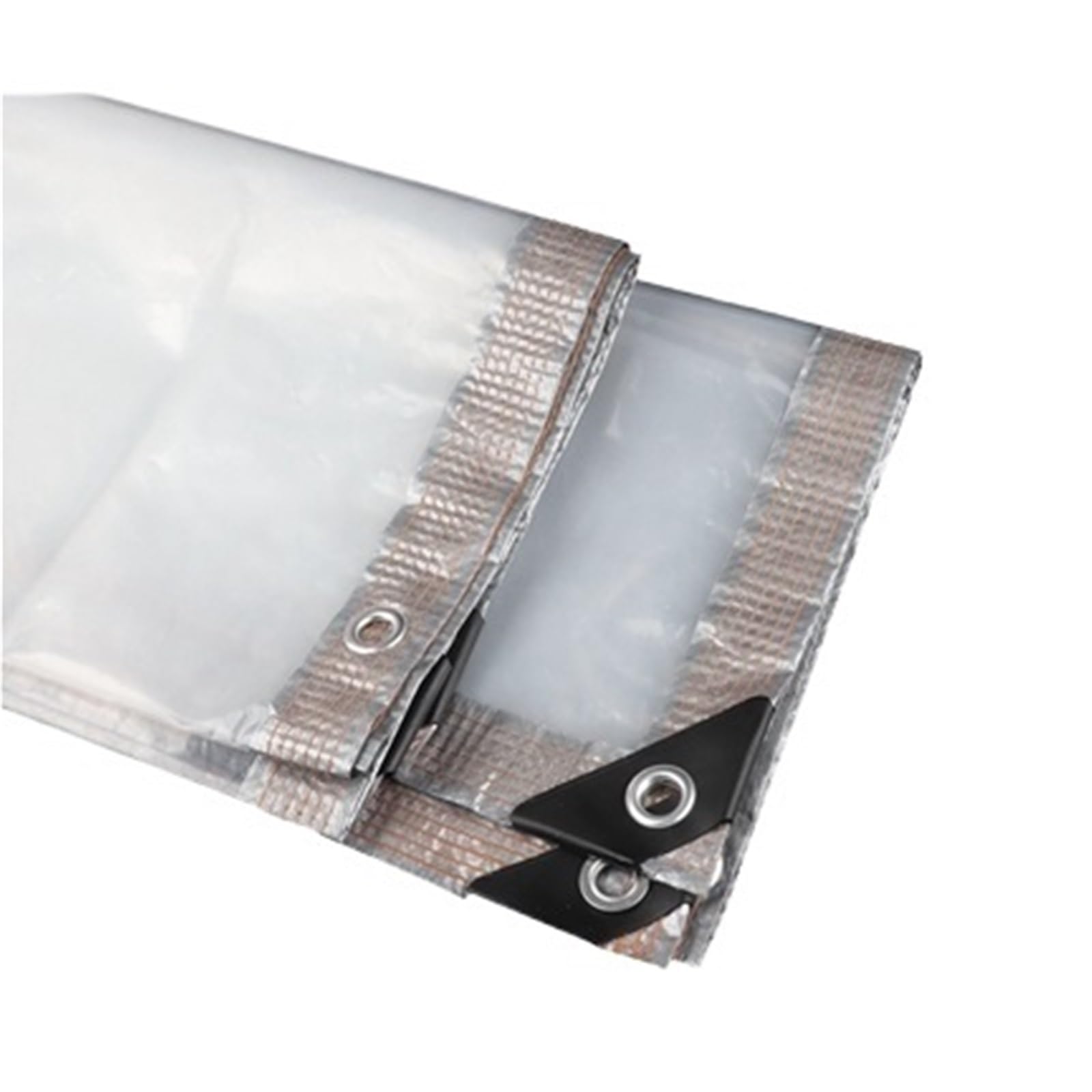 Clear Tarp Transparent Waterproof Tarpaulin Garden Gazebo Rainproof Clear Tarp Plant Cover PE Filmwith Grommets(Grey Side,2MX6M)
