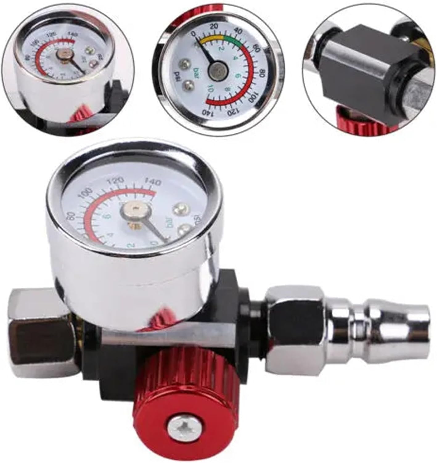 Spray Paint Gun Air Regulator Gauge & Adapter Pneumatic Spray Gun Accessories